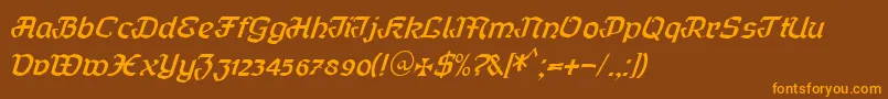 Curfract51Db Font – Orange Fonts on Brown Background
