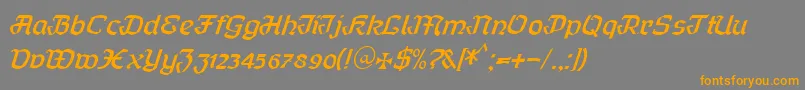 Curfract51Db Font – Orange Fonts on Gray Background