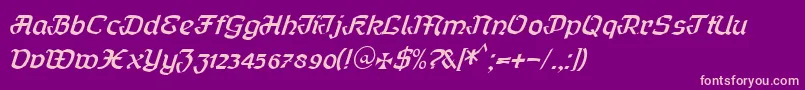 Curfract51Db-Schriftart – Rosa Schriften auf violettem Hintergrund