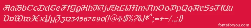 Шрифт Curfract51Db – розовые шрифты на красном фоне