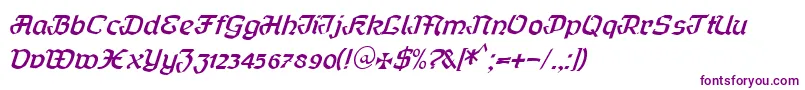 Шрифт Curfract51Db – фиолетовые шрифты на белом фоне
