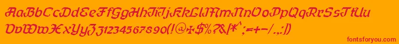 Curfract51Db Font – Red Fonts on Orange Background