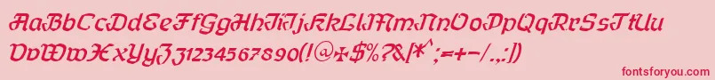 Curfract51Db Font – Red Fonts on Pink Background