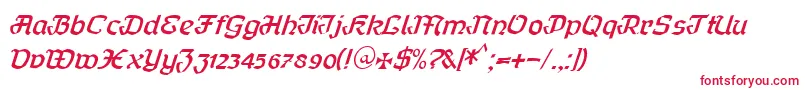 フォントCurfract51Db – 赤い文字