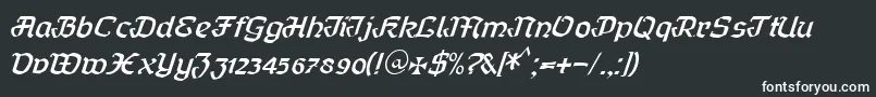 Curfract51Db Font – White Fonts on Black Background