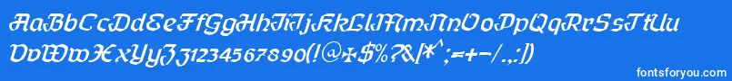 Curfract51Db Font – White Fonts on Blue Background