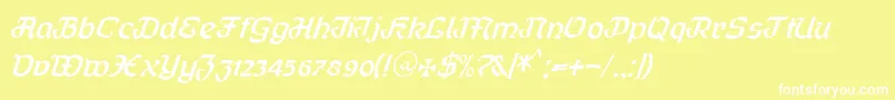 Curfract51Db Font – White Fonts on Yellow Background