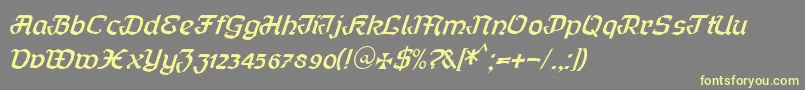 Curfract51Db Font – Yellow Fonts on Gray Background