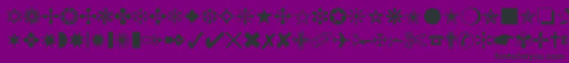 Dingbat-Schriftart – Schwarze Schriften auf violettem Hintergrund