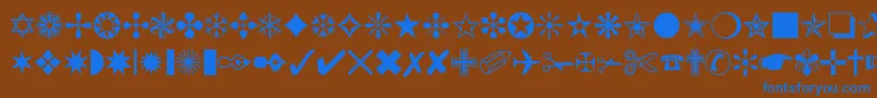 Dingbat Font – Blue Fonts on Brown Background
