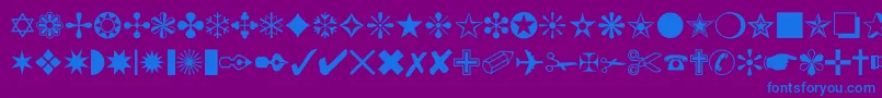 フォントDingbat – 紫色の背景に青い文字