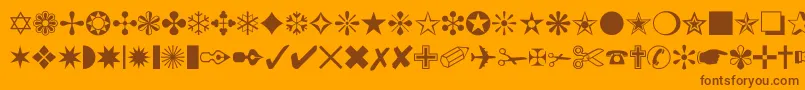 Police Dingbat – polices brunes sur fond orange