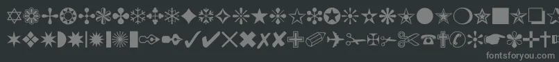Czcionka Dingbat – szare czcionki na czarnym tle