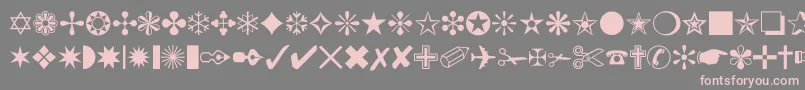 Dingbat Font – Pink Fonts on Gray Background