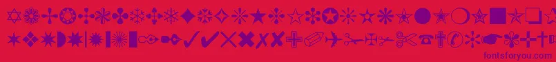 Dingbat Font – Purple Fonts on Red Background
