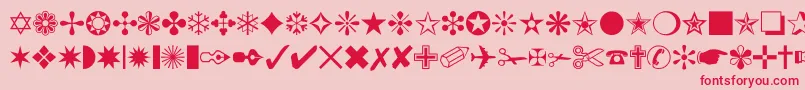 Dingbat Font – Red Fonts on Pink Background