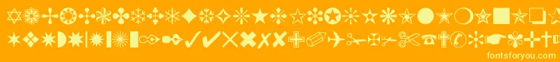 Dingbat Font – Yellow Fonts on Orange Background