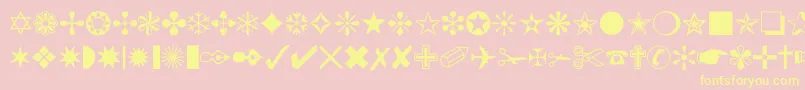 Dingbat Font – Yellow Fonts on Pink Background