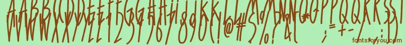 ForGirlsOnlyBold Font – Brown Fonts on Green Background