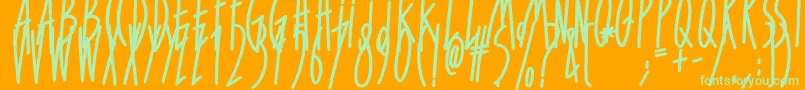 ForGirlsOnlyBold-Schriftart – Grüne Schriften auf orangefarbenem Hintergrund