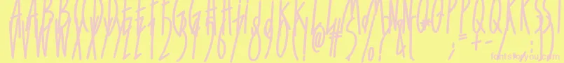 ForGirlsOnlyBold Font – Pink Fonts on Yellow Background