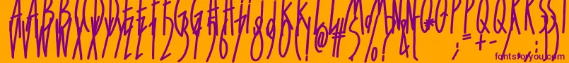 ForGirlsOnlyBold-Schriftart – Violette Schriften auf orangefarbenem Hintergrund