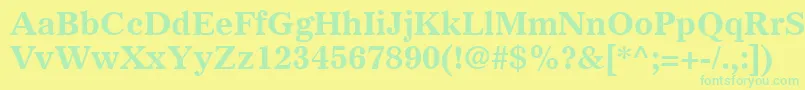Police GazetteLtBold – polices vertes sur fond jaune
