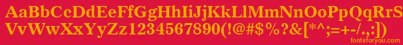 フォントGazetteLtBold – 赤い背景にオレンジの文字