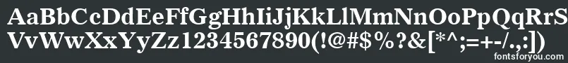 フォントGazetteLtBold – 黒い背景に白い文字