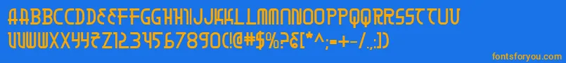 MoonDartBold-Schriftart – Orangefarbene Schriften auf blauem Hintergrund