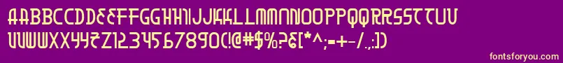 Fonte MoonDartBold – fontes amarelas em um fundo roxo