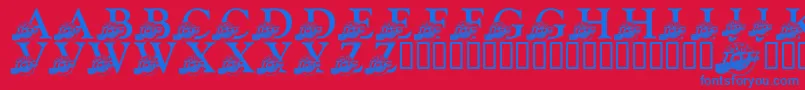 LmsJazzFan Font – Blue Fonts on Red Background