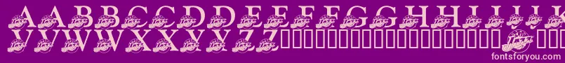 Fonte LmsJazzFan – fontes rosa em um fundo violeta