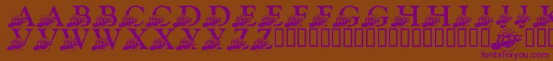 LmsJazzFan Font – Purple Fonts on Brown Background