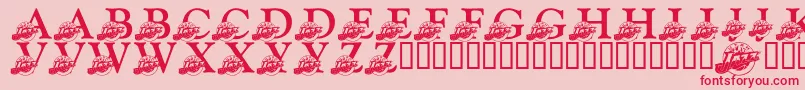 Fonte LmsJazzFan – fontes vermelhas em um fundo rosa