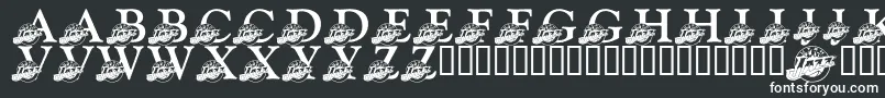 フォントLmsJazzFan – 黒い背景に白い文字