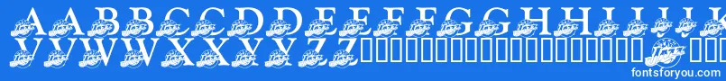 LmsJazzFan Font – White Fonts on Blue Background