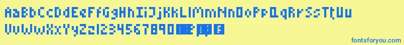 fuente LittleConquest – Fuentes Azules Sobre Fondo Amarillo