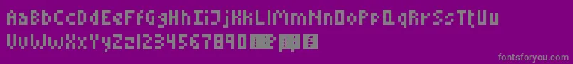 LittleConquest-Schriftart – Graue Schriften auf violettem Hintergrund
