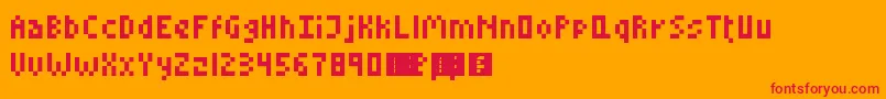 LittleConquest Font – Red Fonts on Orange Background