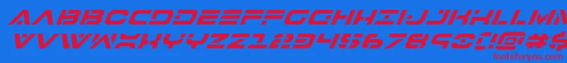 7thservicesuperital Font – Red Fonts on Blue Background