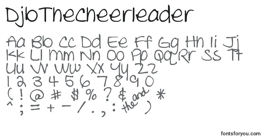 Шрифт DjbTheCheerleader – алфавит, цифры, специальные символы
