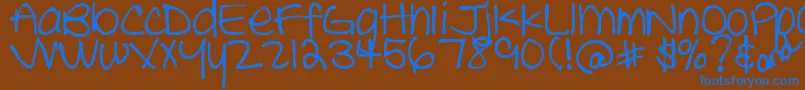 Шрифт DjbTheCheerleader – синие шрифты на коричневом фоне