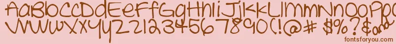 Шрифт DjbTheCheerleader – коричневые шрифты на розовом фоне