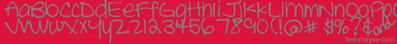 DjbTheCheerleader Font – Gray Fonts on Red Background