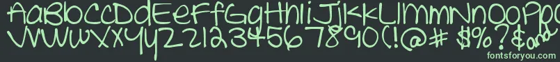 Czcionka DjbTheCheerleader – zielone czcionki na czarnym tle