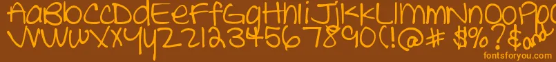 Шрифт DjbTheCheerleader – оранжевые шрифты на коричневом фоне