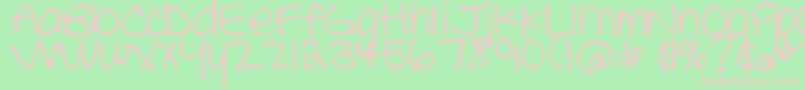 DjbTheCheerleader Font – Pink Fonts on Green Background