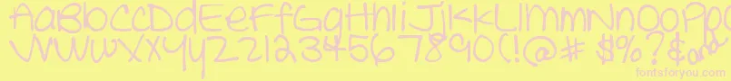 Шрифт DjbTheCheerleader – розовые шрифты на жёлтом фоне