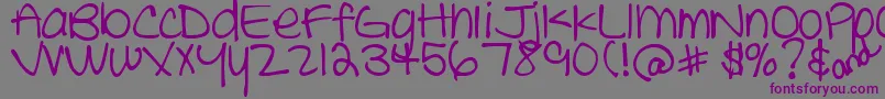 Шрифт DjbTheCheerleader – фиолетовые шрифты на сером фоне